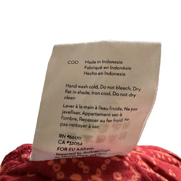 BEACHGOLD Anthropologie Red Patterned Off Shoulder Jumpsuit Women's Size Large P - Picture 8 of 8